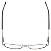 Top View of Enhance EN3920 Designer Bi-Focal Prescription Rx Eyeglasses in Shiny Dark Gunmetal Black Mens Square Full Rim Metal 59 mm