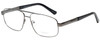 Profile View of Enhance EN3920 Designer Progressive Lens Blue Light Blocking Eyeglasses in Shiny Dark Gunmetal Black Mens Square Full Rim Metal 59 mm