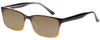 Profile View of Enhance EN4038 Designer Polarized Reading Sunglasses with Custom Cut Powered Amber Brown Lenses in Brown Gradient Crystal Mens Classic Full Rim Acetate 60 mm