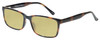 Profile View of Enhance EN4038 Designer Polarized Reading Sunglasses with Custom Cut Powered Sun Flower Yellow Lenses in Tortoise Havana Brown Gold Mens Classic Full Rim Acetate 60 mm
