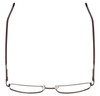 Top View of Enhance Mens BIG & TALL EN4053-SBR-61 mm Designer Reading Glasses in Shiny Brown