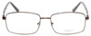 Front View of Enhance EN4053 Designer Bi-Focal Prescription Rx Eyeglasses in Shiny Brown Mens Rectangle Full Rim Metal 61 mm