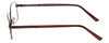 Side View of Enhance EN4053 Designer Progressive Lens Blue Light Blocking Eyeglasses in Shiny Brown Mens Rectangle Full Rim Metal 61 mm
