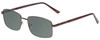 Profile View of Enhance EN4053 Designer Polarized Reading Sunglasses with Custom Cut Powered Smoke Grey Lenses in Shiny Brown Mens Rectangle Full Rim Metal 61 mm