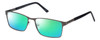 Profile View of Enhance EN4064 Designer Polarized Reading Sunglasses with Custom Cut Powered Green Mirror Lenses in Matte Tortoise Havana Brown Gold Mens Retro Full Rim Acetate 58 mm