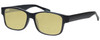 Profile View of Enhance EN4075 Designer Polarized Reading Sunglasses with Custom Cut Powered Sun Flower Yellow Lenses in Matte Black Mens Classic Full Rim Acetate 60 mm