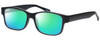 Profile View of Enhance EN4075 Designer Polarized Reading Sunglasses with Custom Cut Powered Green Mirror Lenses in Matte Black Mens Classic Full Rim Acetate 60 mm