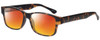 Profile View of Enhance EN4075 Designer Polarized Sunglasses with Custom Cut Red Mirror Lenses in Matte Tortoise Havana Brown Gold Mens Classic Full Rim Acetate 60 mm