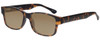 Profile View of Enhance EN4075 Designer Polarized Sunglasses with Custom Cut Amber Brown Lenses in Matte Tortoise Havana Brown Gold Mens Classic Full Rim Acetate 60 mm