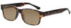 Profile View of Enhance EN4075 Designer Polarized Reading Sunglasses with Custom Cut Powered Amber Brown Lenses in Matte Tortoise Havana Brown Gold Mens Classic Full Rim Acetate 60 mm