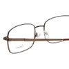 Close Up View of Enhance EN4106 Designer Bi-Focal Prescription Rx Eyeglasses in Brown Mens Rectangle Full Rim Metal 60 mm