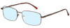 Profile View of Enhance EN4106 Designer Progressive Lens Blue Light Blocking Eyeglasses in Brown Mens Rectangle Full Rim Metal 60 mm