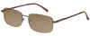 Profile View of Enhance EN4106 Designer Polarized Sunglasses with Custom Cut Amber Brown Lenses in Brown Mens Rectangle Full Rim Metal 60 mm