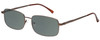 Profile View of Enhance EN4106 Designer Polarized Reading Sunglasses with Custom Cut Powered Smoke Grey Lenses in Brown Mens Rectangle Full Rim Metal 60 mm