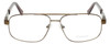 Front View of Enhance EN4106 Designer Bi-Focal Prescription Rx Eyeglasses in Brown Mens Rectangle Full Rim Metal 63 mm