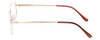 Side View of Enhance EN4106 Designer Blue Light Blocking Eyeglasses in Gold Mens Rectangle Full Rim Metal 60 mm
