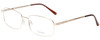 Profile View of Enhance EN4106 Designer Progressive Lens Blue Light Blocking Eyeglasses in Gold Mens Rectangle Full Rim Metal 60 mm