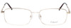 Front View of Enhance EN4106 Designer Single Vision Prescription Rx Eyeglasses in Gold Mens Rectangle Full Rim Metal 63 mm