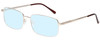 Profile View of Enhance EN4106 Designer Blue Light Blocking Eyeglasses in Gold Mens Rectangle Full Rim Metal 63 mm