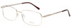 Profile View of Enhance EN4106 Designer Blue Light Blocking Eyeglasses in Gold Mens Rectangle Full Rim Metal 63 mm