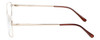 Side View of Enhance EN4106 Designer Progressive Lens Blue Light Blocking Eyeglasses in Gold Mens Rectangle Full Rim Metal 63 mm