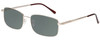 Profile View of Enhance EN4106 Designer Polarized Sunglasses with Custom Cut Smoke Grey Lenses in Gold Mens Rectangle Full Rim Metal 63 mm