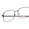 Close Up View of Enhance EN4106 Designer Reading Eye Glasses with Custom Cut Powered Lenses in Gunmetal Silver Mens Rectangle Full Rim Metal 60 mm