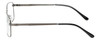 Side View of Enhance EN4106 Designer Blue Light Blocking Eyeglasses in Gunmetal Silver Mens Rectangle Full Rim Metal 63 mm