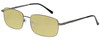 Profile View of Enhance EN4106 Designer Polarized Reading Sunglasses with Custom Cut Powered Sun Flower Yellow Lenses in Gunmetal Silver Mens Rectangle Full Rim Metal 63 mm