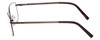 Side View of Enhance EN4161 Designer Progressive Lens Blue Light Blocking Eyeglasses in Brown Mens Rectangle Full Rim Metal 60 mm