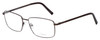 Profile View of Enhance EN4161 Designer Progressive Lens Blue Light Blocking Eyeglasses in Brown Mens Rectangle Full Rim Metal 60 mm
