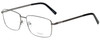 Profile View of Enhance EN4161 Designer Bi-Focal Prescription Rx Eyeglasses in Gunmetal Black Mens Rectangle Full Rim Metal 60 mm