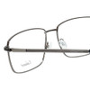 Close Up View of Enhance EN4161 Designer Bi-Focal Prescription Rx Eyeglasses in Gunmetal Black Mens Rectangle Full Rim Metal 60 mm