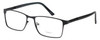 Profile View of Enhance EN4172 Designer Blue Light Blocking Eyeglasses in Matte Black Mens Rectangle Full Rim Metal 59 mm