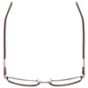 Top View of Enhance EN4172 Designer Reading Eye Glasses with Custom Cut Powered Lenses in Matte Brown Mens Rectangle Full Rim Metal 59 mm