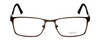 Front View of Enhance EN4172 Designer Reading Eye Glasses with Custom Cut Powered Lenses in Matte Gunmetal Black Mens Rectangle Full Rim Metal 59 mm