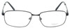 Front View of Enhance EN4182 Designer Reading Eye Glasses with Custom Cut Powered Lenses in Satin Black Mens Rectangle Full Rim Metal 60 mm