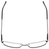 Top View of Enhance EN4182 Designer Bi-Focal Prescription Rx Eyeglasses in Satin Black Mens Rectangle Full Rim Metal 60 mm