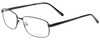 Profile View of Enhance EN4182 Designer Progressive Lens Prescription Rx Eyeglasses in Satin Black Mens Rectangle Full Rim Metal 60 mm