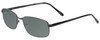 Profile View of Enhance EN4182 Designer Polarized Reading Sunglasses with Custom Cut Powered Smoke Grey Lenses in Satin Black Mens Rectangle Full Rim Metal 60 mm