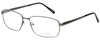 Profile View of Enhance EN4182 Designer Progressive Lens Blue Light Blocking Eyeglasses in Satin Gunmetal Black Mens Rectangle Full Rim Metal 60 mm