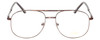Front View of Jubilee J5801 Designer Reading Eye Glasses with Custom Cut Powered Lenses in Brown Mens Aviator Full Rim Metal 58 mm