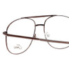 Close Up View of Jubilee J5801 Designer Bi-Focal Prescription Rx Eyeglasses in Brown Mens Aviator Full Rim Metal 58 mm