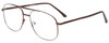 Profile View of Jubilee J5801 Designer Blue Light Blocking Eyeglasses in Brown Mens Aviator Full Rim Metal 58 mm
