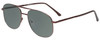 Profile View of Jubilee J5801 Designer Polarized Sunglasses with Custom Cut Smoke Grey Lenses in Brown Mens Aviator Full Rim Metal 58 mm