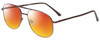 Profile View of Jubilee J5801 Designer Polarized Sunglasses with Custom Cut Red Mirror Lenses in Brown Mens Aviator Full Rim Metal 58 mm