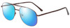 Profile View of Jubilee J5801 Designer Polarized Sunglasses with Custom Cut Blue Mirror Lenses in Brown Mens Aviator Full Rim Metal 58 mm