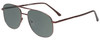 Profile View of Jubilee J5801 Designer Polarized Reading Sunglasses with Custom Cut Powered Smoke Grey Lenses in Brown Mens Aviator Full Rim Metal 58 mm