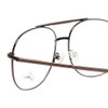 Close Up View of Jubilee J5801 Designer Single Vision Prescription Rx Eyeglasses in Brown Mens Aviator Full Rim Metal 62 mm