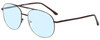 Profile View of Jubilee J5801 Designer Blue Light Blocking Eyeglasses in Brown Mens Aviator Full Rim Metal 62 mm